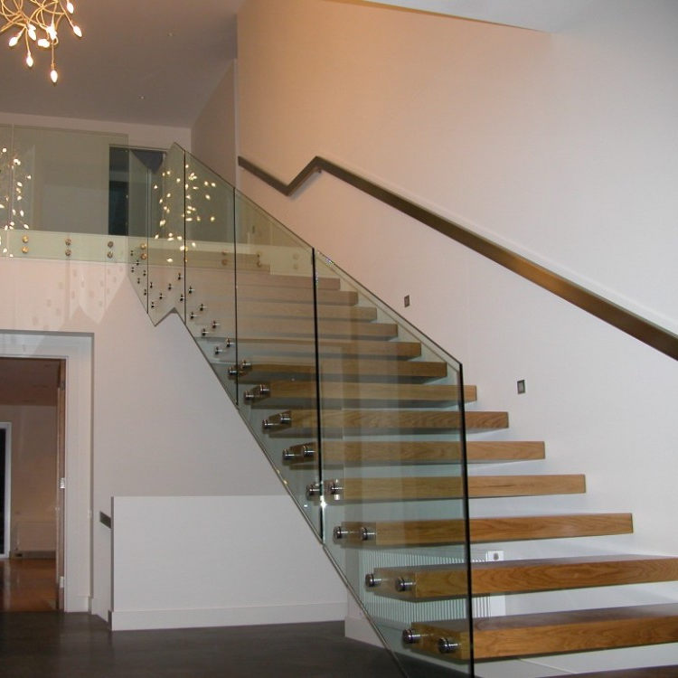 staircase with glass railing 