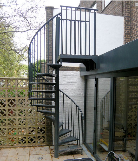 outdoor hot galvanized metal helical stairs 