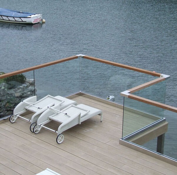 underground carbon steel shoe base glass rails u channel glass railing frameless glass balustrade 
