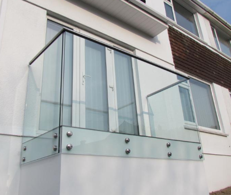 Exterior Easy Install Frameless Glass Railing With Standoff 