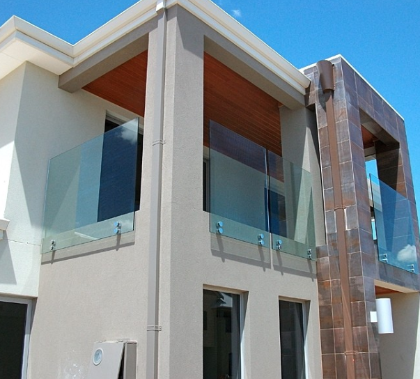 frameless glass railings with 316stainless steel standoffs 