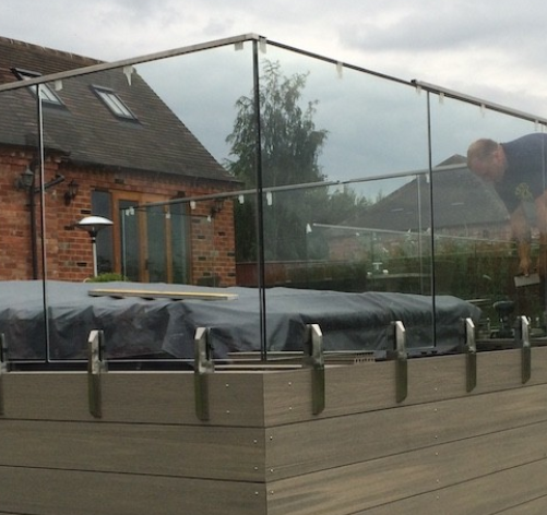 balcony stainless spigot glass railings 