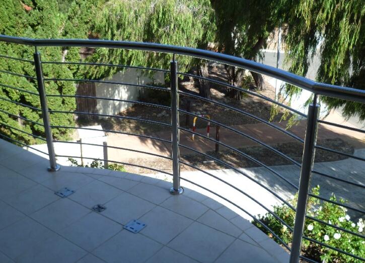 outdoor balcony stainless steel horizontal bar railing 