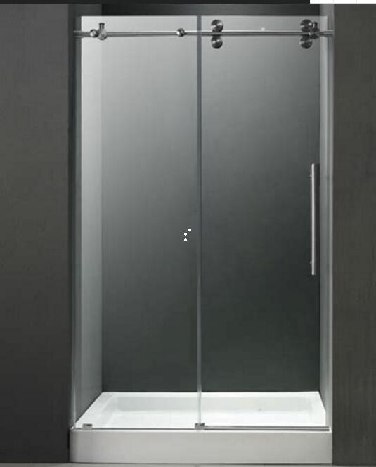 sliding frameless glass door