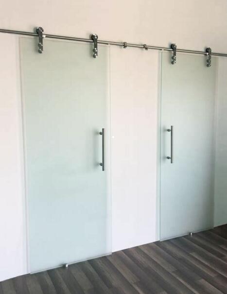 sliding frameless glass door